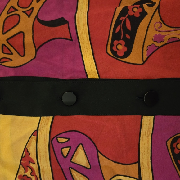 Vintage Escada Button-Up Blouse with Shoe Print. - Picture 2 of 8